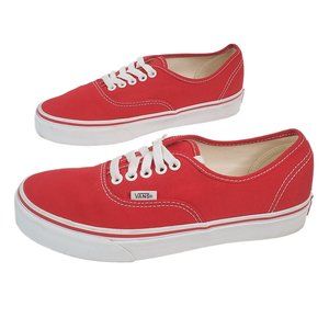 Vans Authentic Unisex Skate Shoes Red White Lace Up Athletic CanvasSneakers